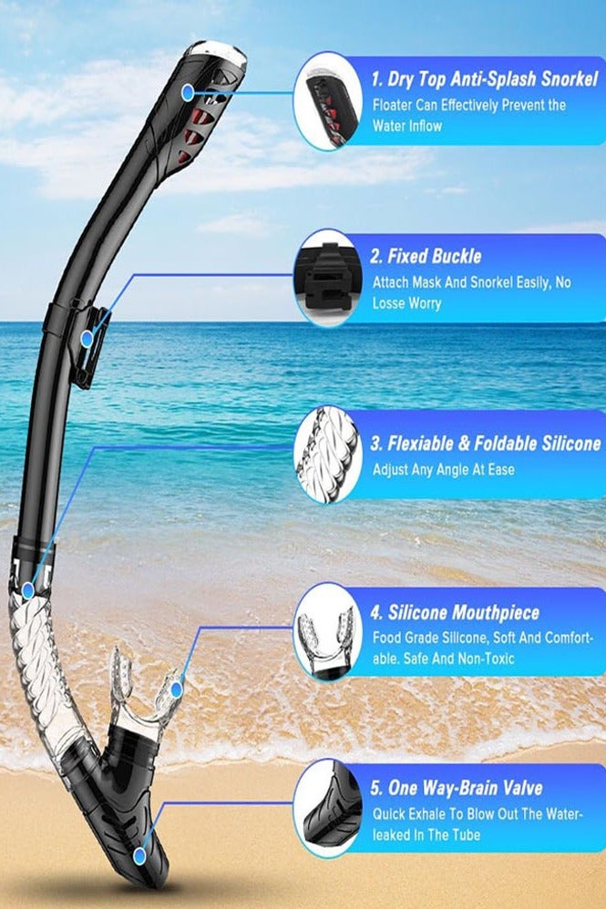 0 تي أوه وان تيك قناع الغوص، قناع الغوص، مضاد الضباب مضاد التسرب 180 درجة بانورامي قناع الغوص فائق الشفاف، قناع الغوص الحر والجاف سنوركل، ناعم ومريح -مجموعة القناع للبالغين الشباب - Image 5