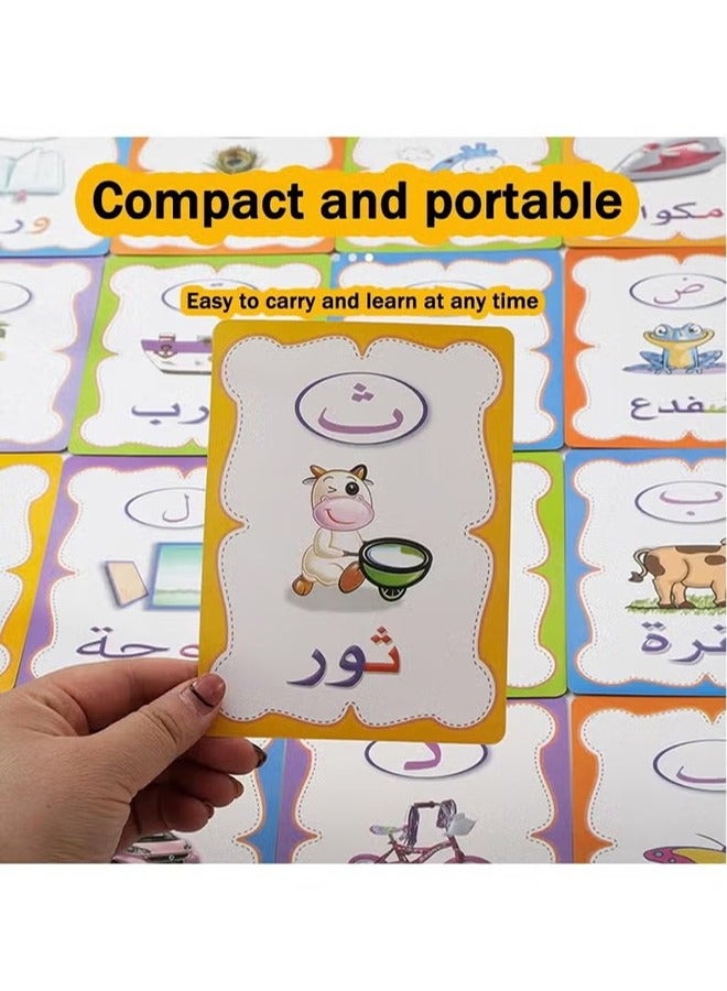 Arabic Alphabet Flashcards 28 Pcs Colorful Early Word Education Toys Learning Resource Interactive Set with Marker Pen for Kids Practicing, Writing (Arabic) - Image 3