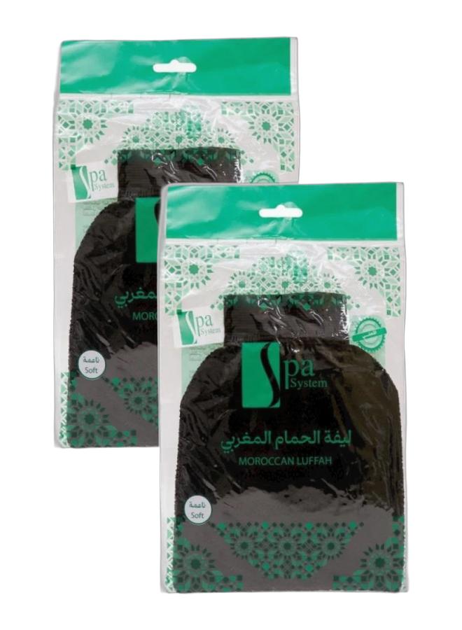 سبا سيستم ليفة استحمام مغربية سوداء، 2 قطعة - Image 1