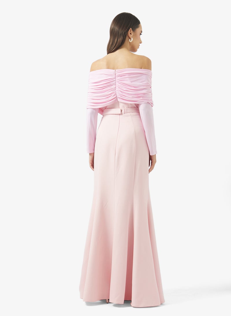 Namshi x Off Shoulder Draped Mermaid Gown - Image 2