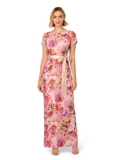 Adrianna Papell Floral Print Tie Detail Maxi Dress  - Image 4