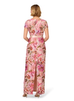 Adrianna Papell Floral Print Tie Detail Maxi Dress  - Image 2