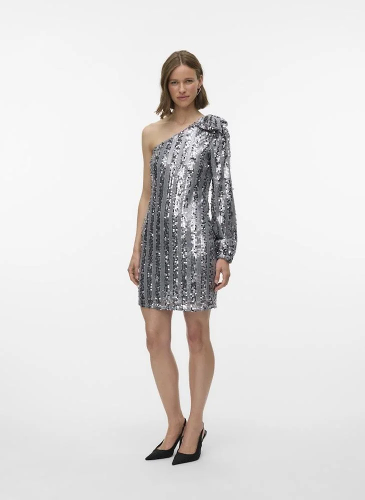 Vmefa One Shoulder Sequence Mini Dress