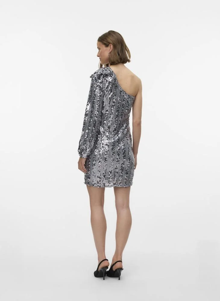 VERO MODA Vmefa One Shoulder Sequence Mini Dress