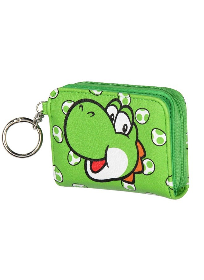 Bioworld - Super Mario Yoshi Women'S Compact Wallet With Snap Closure And Zipper Compartment - Image 1