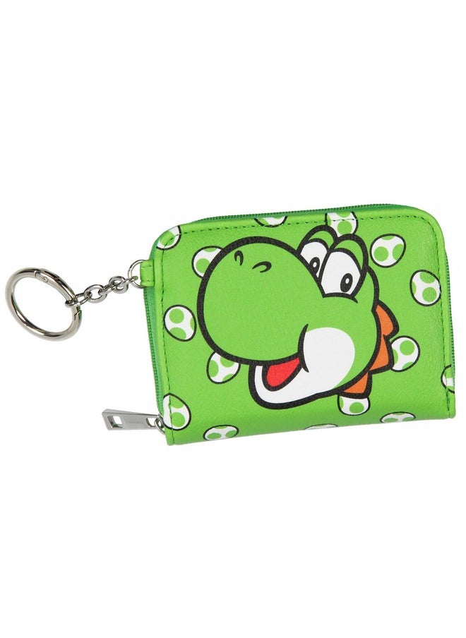 Bioworld - Super Mario Yoshi Women'S Compact Wallet With Snap Closure And Zipper Compartment - Image 1