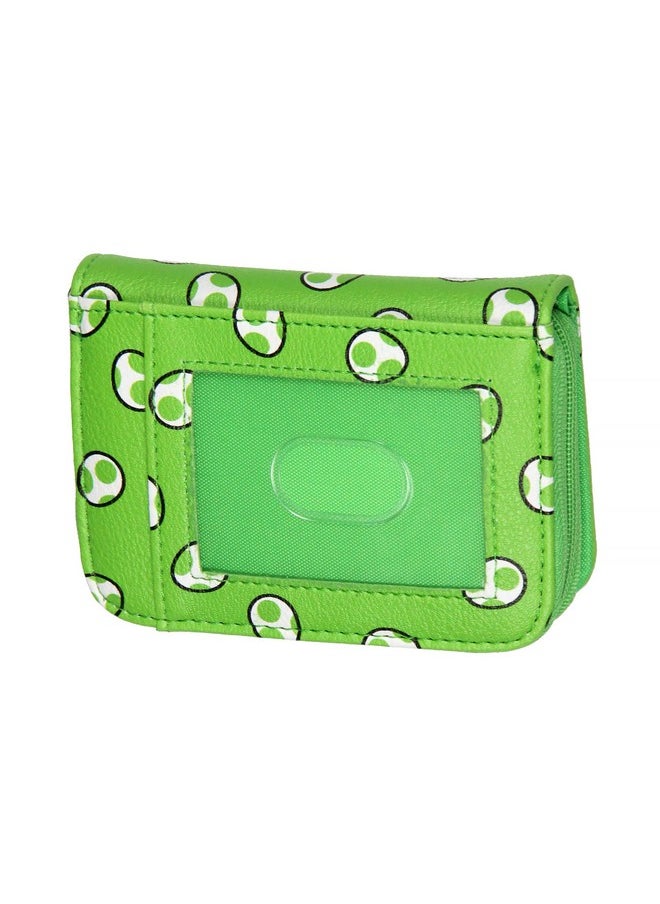 Bioworld - Super Mario Yoshi Women'S Compact Wallet With Snap Closure And Zipper Compartment - Image 1