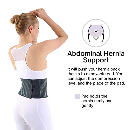 HIRVO Cotton Blend Umbilical Hernia Belt For Women And Men, Naval Hernia Support Binder With Detachable Compression Pad Universal Size - Image 5