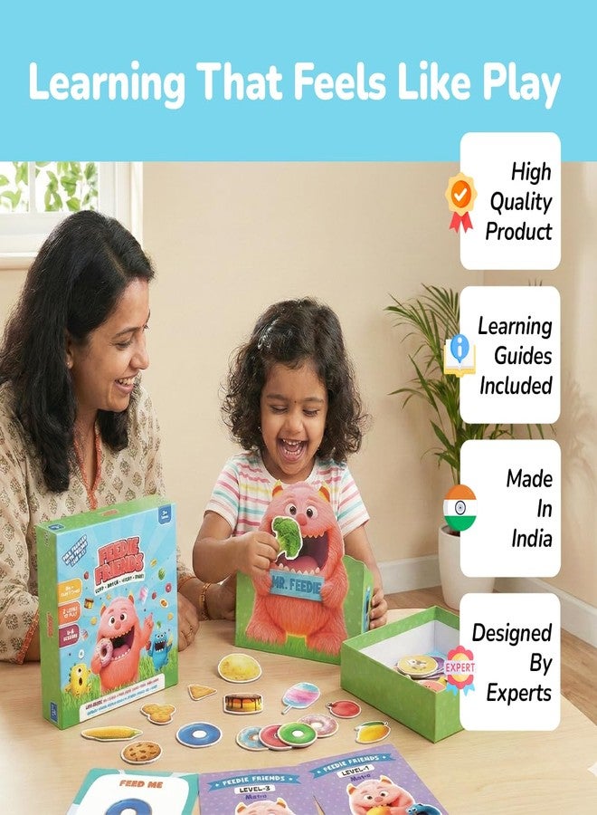 GiniMini Feedie Friends Educational Feeding Game for Toddlers 2-4 Years | Cooperative Learning Toy for Colors, Shapes & Counting | Screen-Free Preschool Gift - Image 4