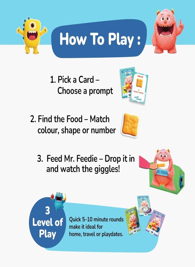 GiniMini Feedie Friends Educational Feeding Game for Toddlers 2-4 Years | Cooperative Learning Toy for Colors, Shapes & Counting | Screen-Free Preschool Gift - Image 5