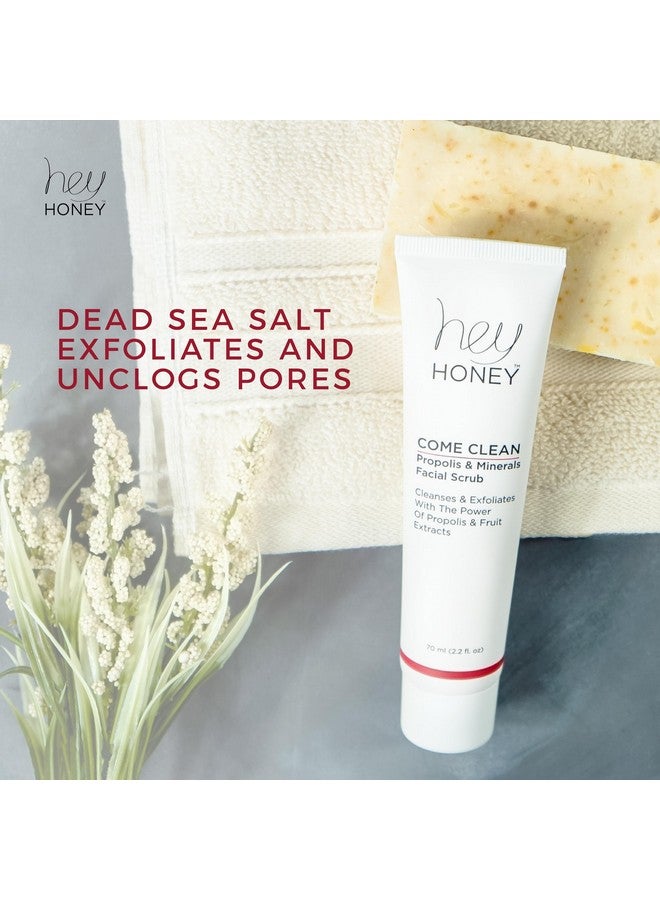 Hey Honey Skincare Propolis and Dead Sea Salt Microdermabrasion Facial Scrub For Sensitive Skin | Non-Abrasive Exfoliating Aimed Brighten Acne Scars, Remove Blackheads & Dead Skin Cells | 2.2 oz - Image 5