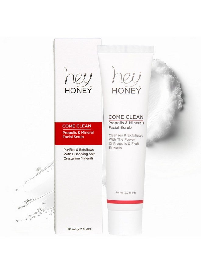 Hey Honey Skincare Propolis and Dead Sea Salt Microdermabrasion Facial Scrub For Sensitive Skin | Non-Abrasive Exfoliating Aimed Brighten Acne Scars, Remove Blackheads & Dead Skin Cells | 2.2 oz - Image 1