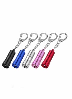 Y&D 5 Pieces Mini Led Flashlight Keychain Portable Bright Ring Light Torch with Hook for Camping, Battery Included  - Image 1