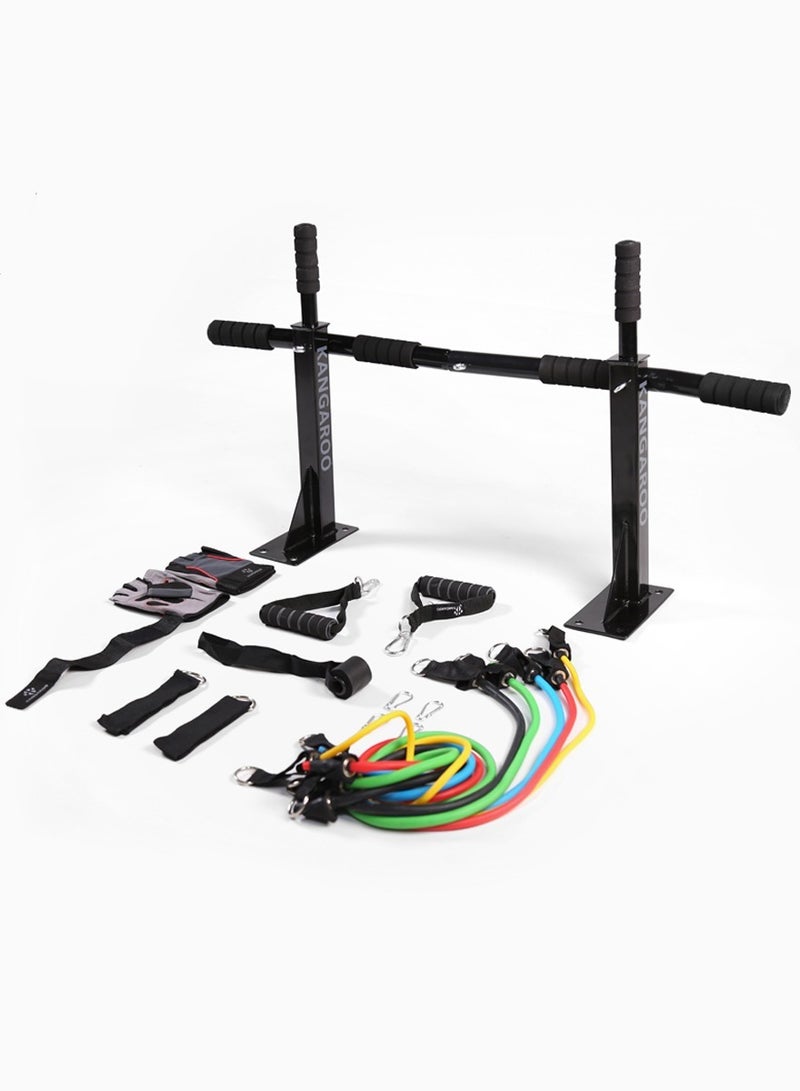 كانجرو مجموعة سحب للجدار مع حبال متعددة الاستخدام – عدة تمارين منزلية لتقوية الجسم، البطن، الذراعين واللياقة العامة - Image 3