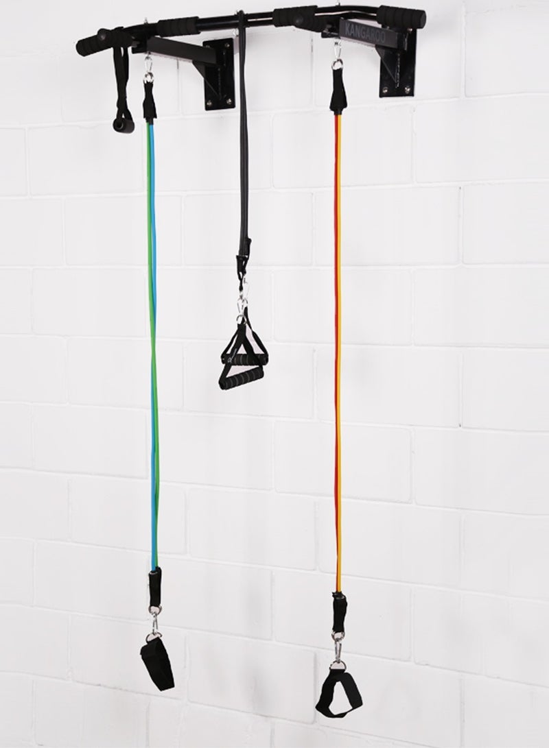 كانجرو مجموعة سحب للجدار مع حبال متعددة الاستخدام – عدة تمارين منزلية لتقوية الجسم، البطن، الذراعين واللياقة العامة - Image 2