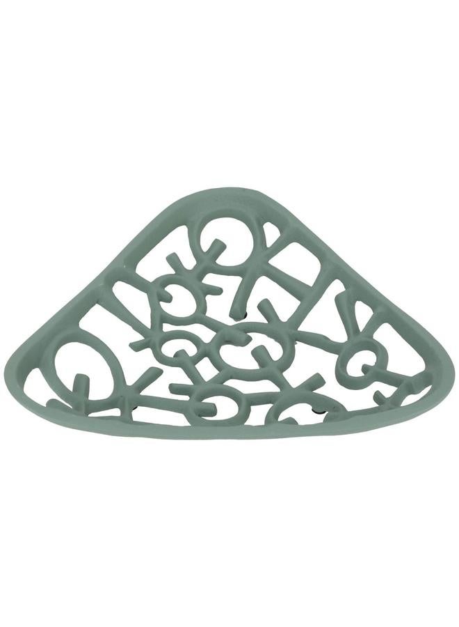 Alsaif Painted Iron Serving Plate 5 X 30 X 30 Cm Triangle Shape Light Green - Image 2