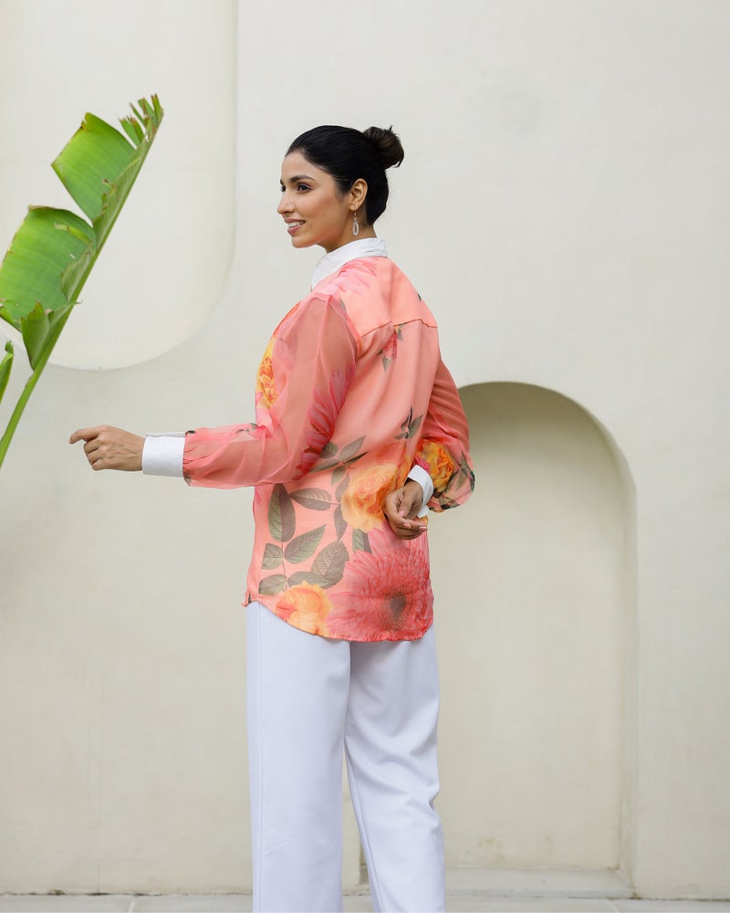 Label Flavia قميص كاجوال مزخرف بالبرتقال للنساء - Image 3