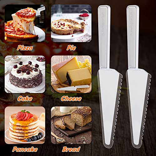 Suclain Disposable Cake Cutter 9.1 Inch Plastic Cake Server Cutting Plastic Spatula Knives Pie Pizza Pastry Slicer Serving Utensils for Kitchen Wedding(Clear,100 Pieces) - Image 4