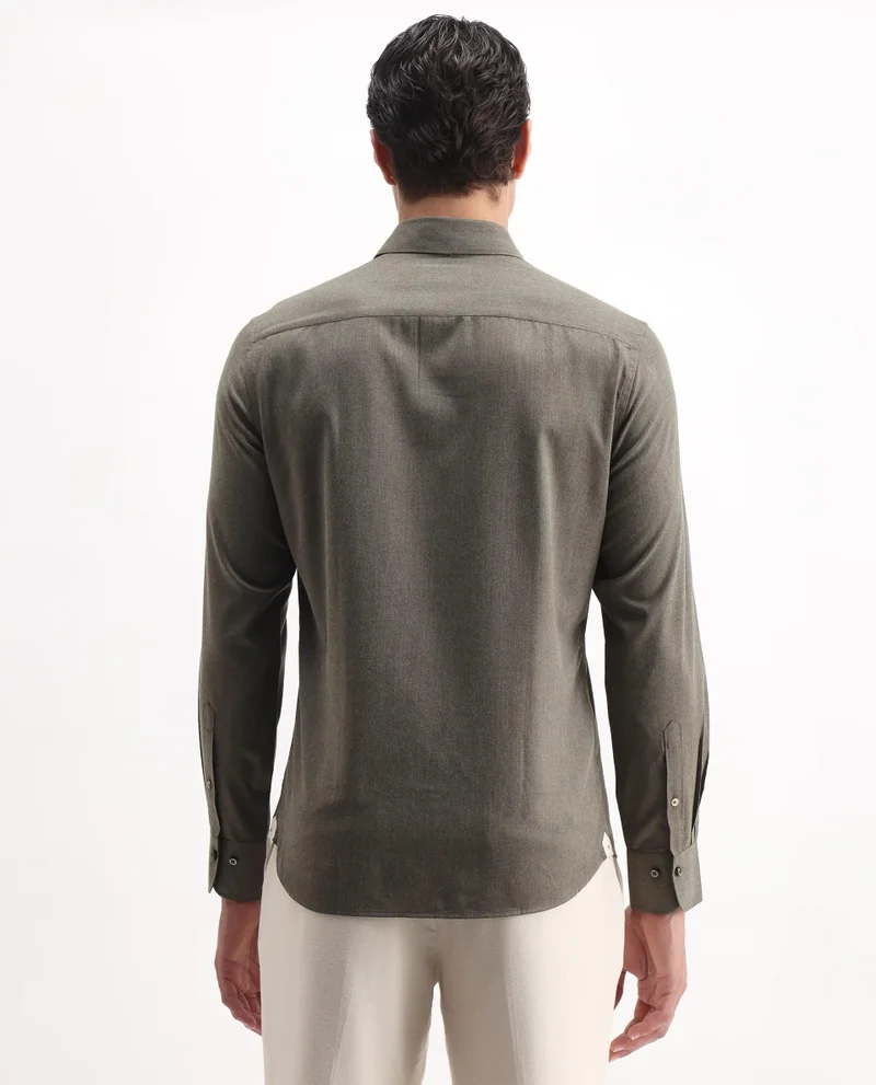 Rare Rabbit Men's Regular Fit Melange Shirt