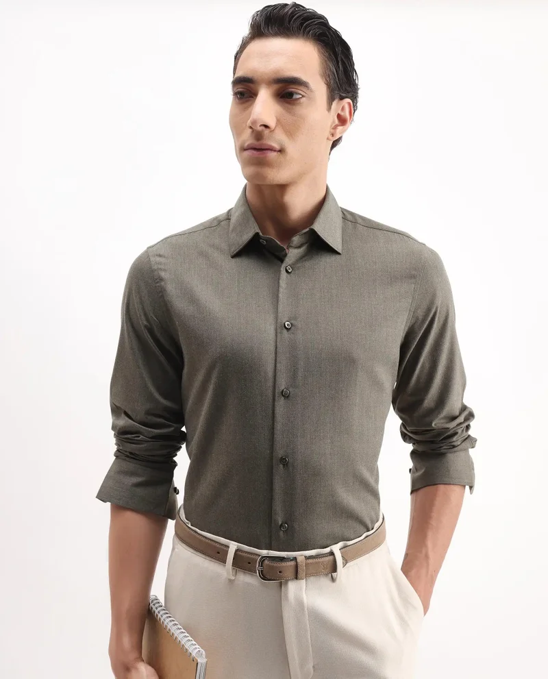 Rare Rabbit Men's Regular Fit Melange Shirt