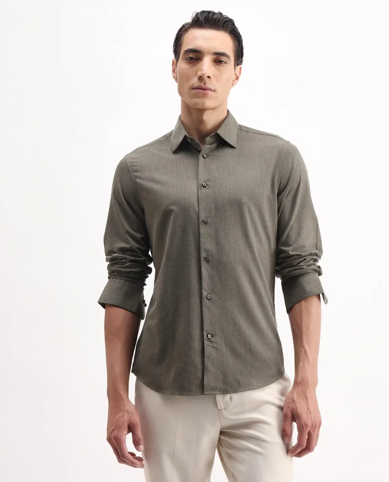 Rare Rabbit Men's Regular Fit Melange Shirt