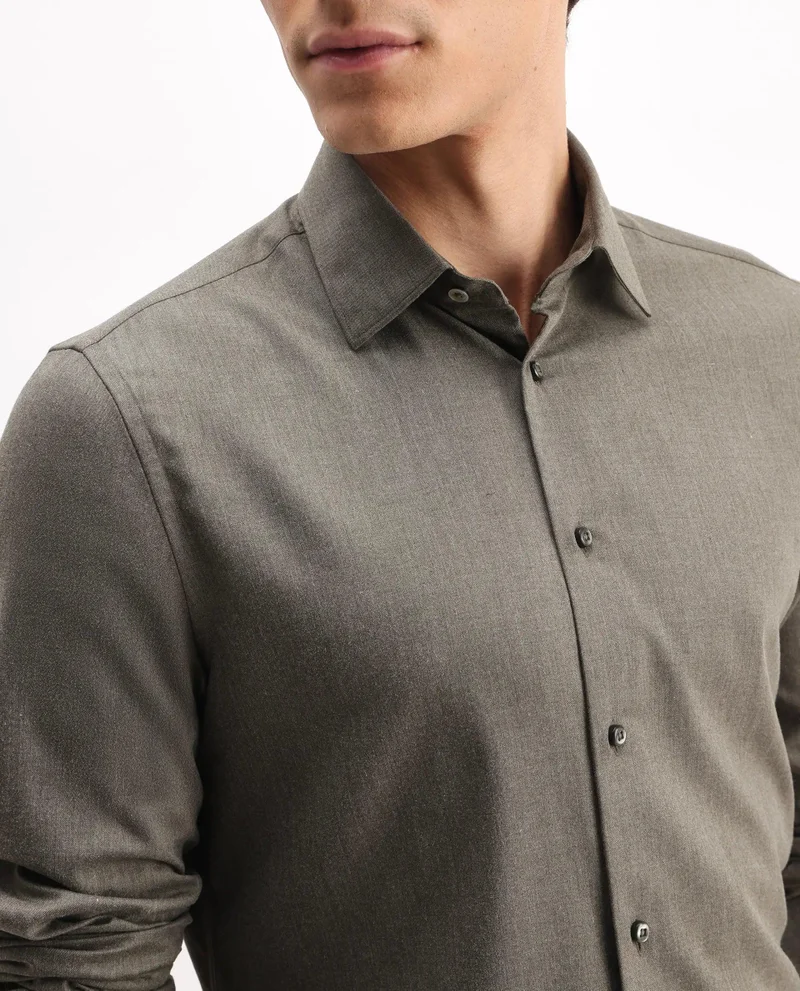 Rare Rabbit Men's Regular Fit Melange Shirt