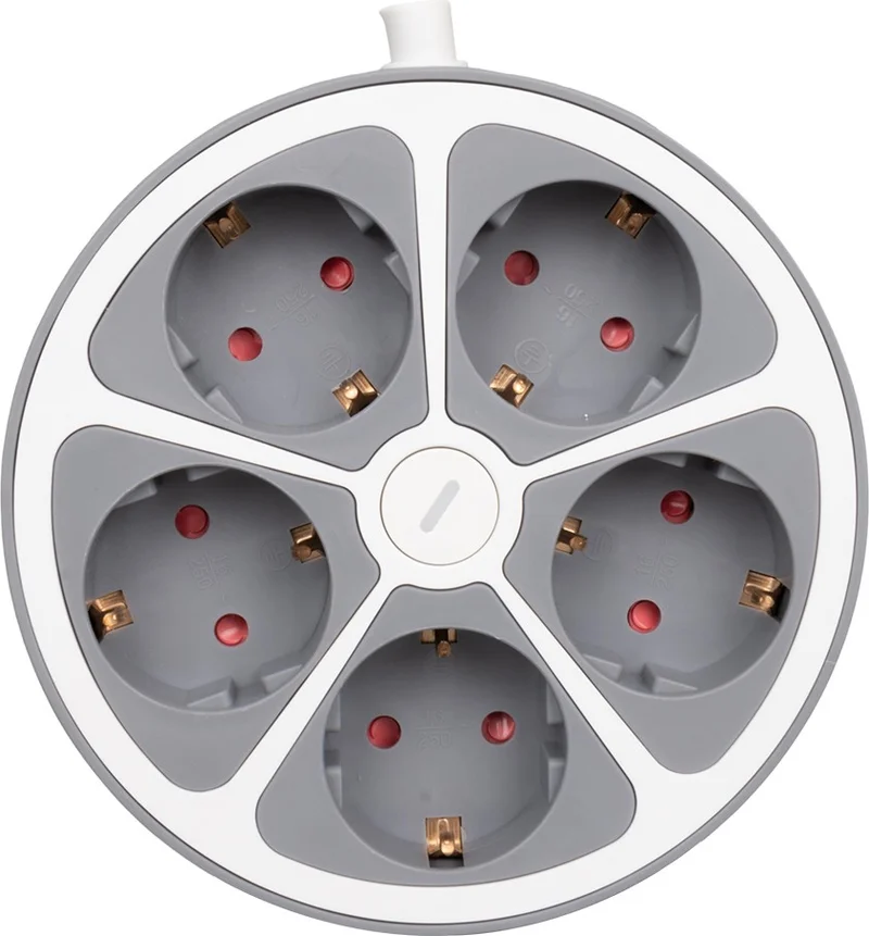 إيه واي تي Vea VE-G605Y Group of 5 Socket Extension Cable 3680 Watt 16 Ampere with Switch 1.5 Meter Cable Heat Resistant
