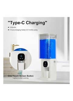 SYOSI Automatic Mouthwash Dispenser for Bathroom, 700mL(23.67 Oz) Wall Mounted Mouth Wash Dispenser with Magnetic Cups, Rechargable and 2 Dispensing Levels Mouth Pumb Dispenser for All Age Groups (White)  - Image 4