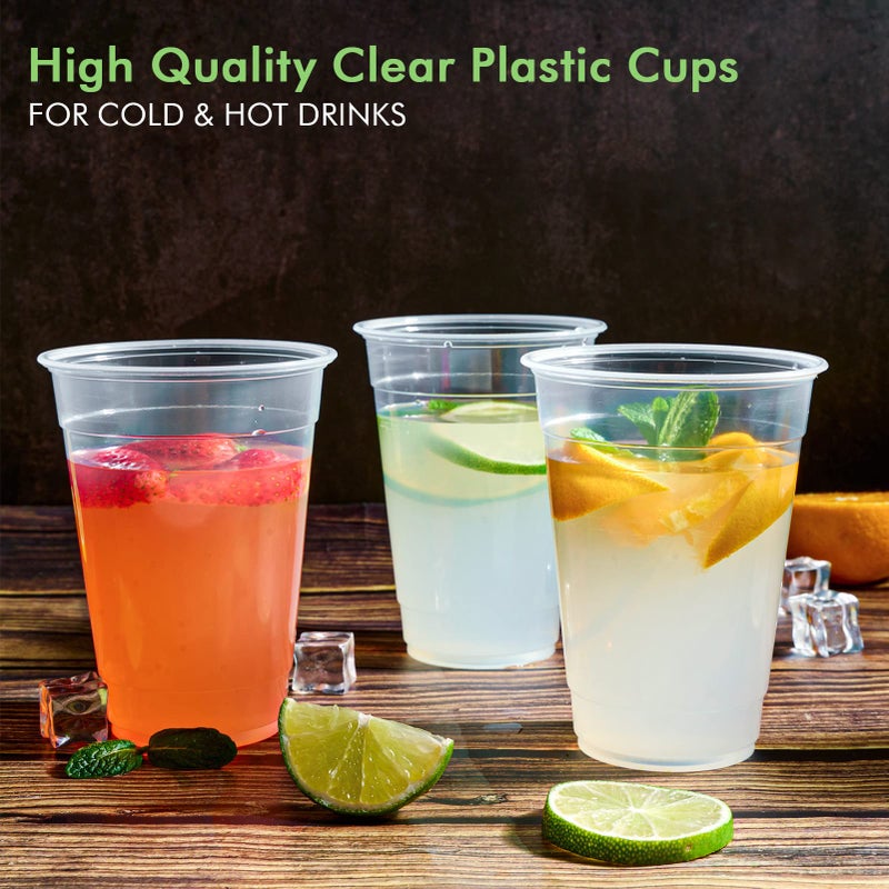 FOCUSLINE 200pack 16 oz Clear Plastic Cups Disposable  Plastic Clear Cups Disposable  DrinkIng Cup for Water  Juice  Soda  Ice Coffee - Image 5