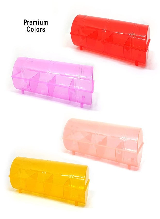 Reyal Plastic Bangle Box with 4 Partition for Woman Chudi Set Storage Organizer Jewellery Storage Box for Bangles Bracelet,Transparent Premium Random Colors - Image 2