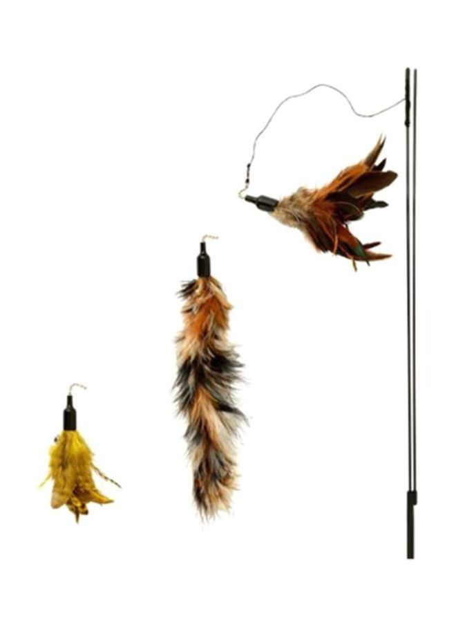 NIBEMINENT Interactive Cat Teaser With Feather Toy Multicolour - Image 1