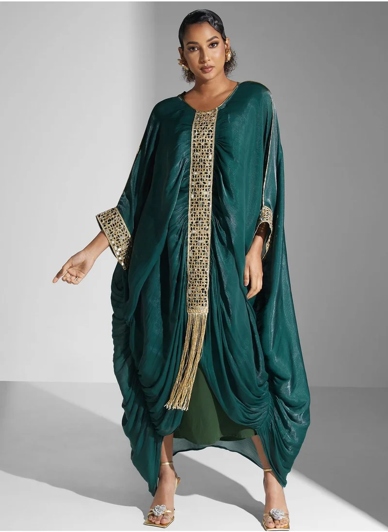 Yaser albik Embellished Ruched Dress