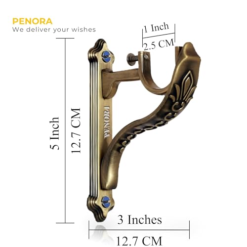Penora Aluminium Crystal Diamond Curtain Brackets Curtain Pipe Holder Curtain Knobs Combo for Window & Door Curtain Rod Holder Set, Curtain Rod End Cap (4 Pcs Curtain Holder, 4 Pcs Curtain Finials) - Image 2