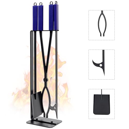 CKLT 28" Firewood Tongs Log Grabber for Thick Logs Outdoor Indoor Camfire Firepit Bonfire Fireplace Tongs Heavy Duty Wrought Rustproof Safely Moves Firewood - Image 1