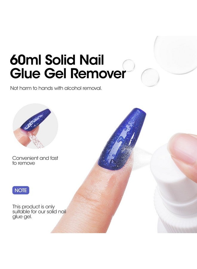 Gellen Solid Gel Nail Glue With 60Ml Nail Glue Remover Set 15G Solid Nail Glue Gel For Press On Nails Acrylic Nails Soft Gel Nail Tips Glue Remover Uv Lamp Gel Glue For Nails - Image 4