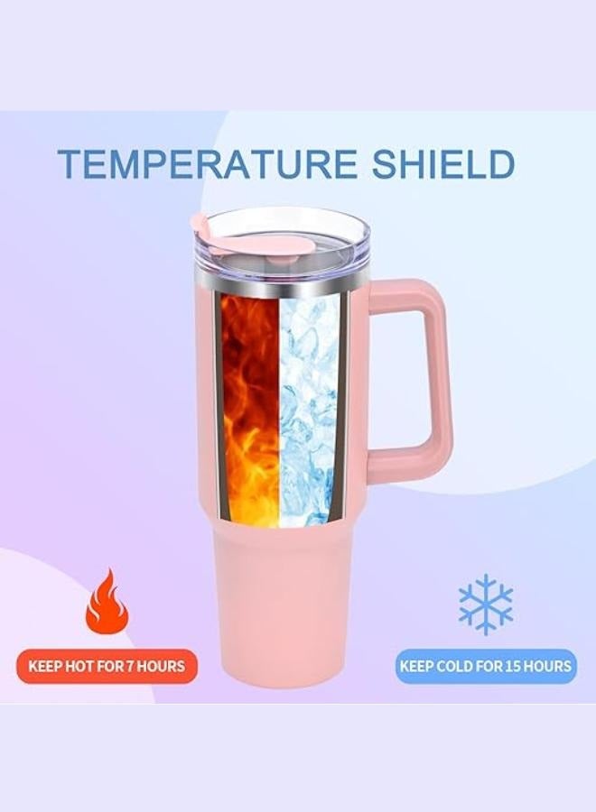 Executive LLC 40oz Tumbler with Straw and Lid Stainless Steel Coffee Mug Travel Leak Proof Vacuum Insulated Coffee Cup for Hot and Cold Coffee Drink BPA Free Light Pink - Image 4