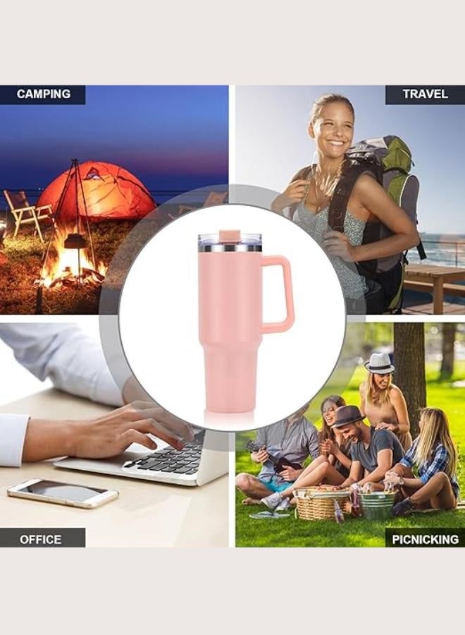 Executive LLC 40oz Tumbler with Straw and Lid Stainless Steel Coffee Mug Travel Leak Proof Vacuum Insulated Coffee Cup for Hot and Cold Coffee Drink BPA Free Light Pink - Image 3