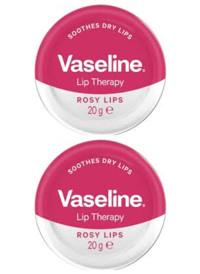 Vaseline Lip Therapy Rosy Lips with Rose & Almond Oil 20g 2pcs
