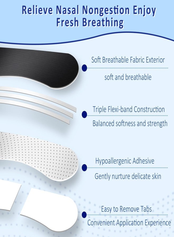 COTOM Nasal Strips for Snoring - Extra Strength Nose Strips for Breathing, Black Nose Tape for Sleeping and Sports (60 Ct), Nasal Congestion Relief, Oil & Sweat Proof - Image 4