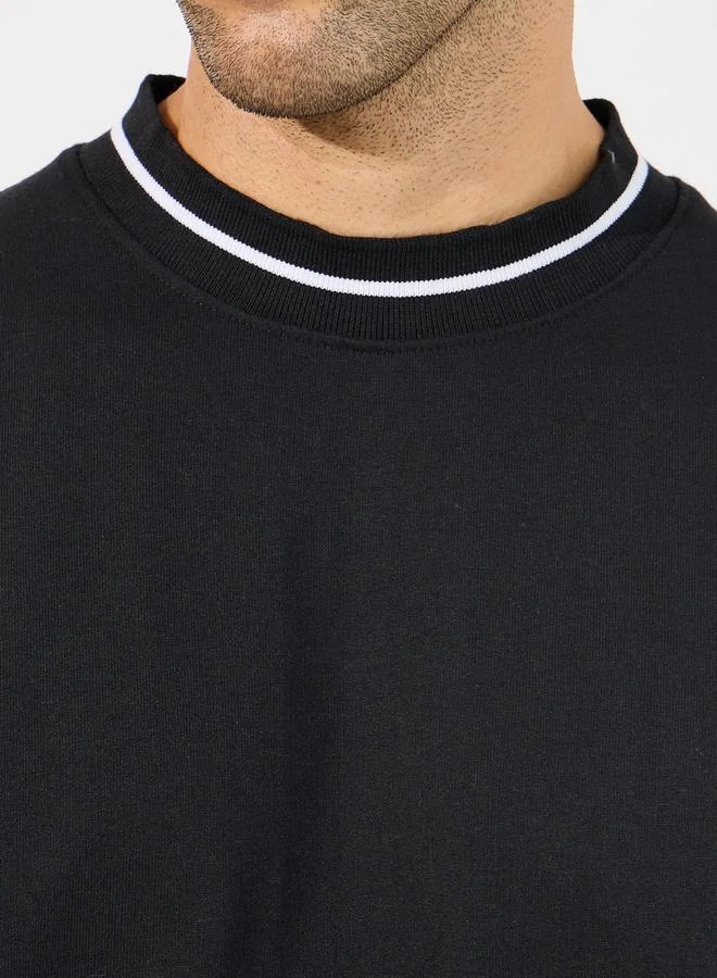 Styli Double Tipping Detail Relaxed Fit Sweatshirt