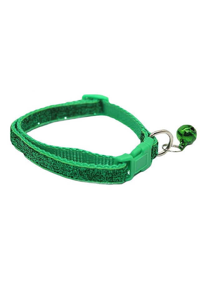 NIBEMINENT Shiny Quick Release Buckle Necklace With Bell Pendant Green 