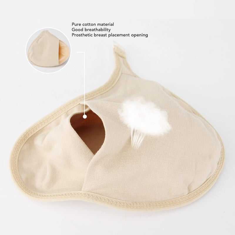 klarako Silicone Breast Protective Pocket for Mastectomy, Breast Protective Case with Spiral Hook Portable Prosthesis Breast Protect Bag L (Left) - Image 2