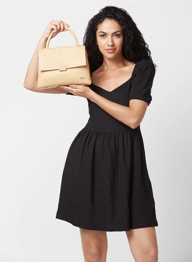 Globus  Khaki Textured Handbag with Top Handle for Women | Best Price UAE