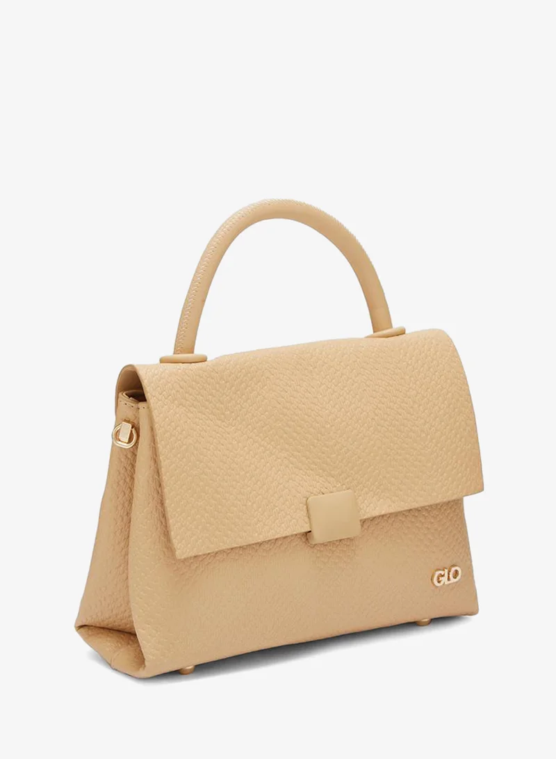 Globus  Khaki Textured Handbag with Top Handle for Women | Best Price UAE