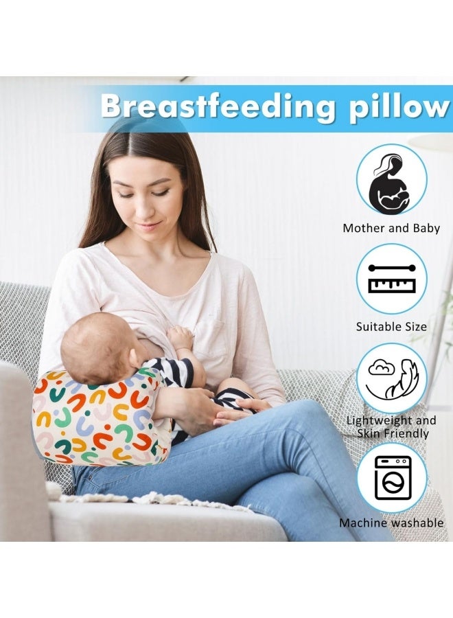 الدليبن وسادة رضاعة للأطفال، وسادة ذراع لإطعام الطفل، وسائد ذراع رضاعة من القطن الناعم لحديثي الولادة، وسائد الرضاعة الطبيعية لمزيد من الدعم للأم والطفل، محمولة وقابلة للغسل، أساسيات رضاعة مريحة (ملونة) - Image 4
