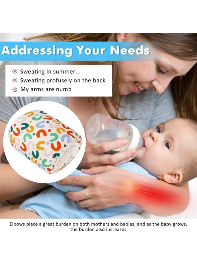 الدليبن وسادة رضاعة للأطفال، وسادة ذراع لإطعام الطفل، وسائد ذراع رضاعة من القطن الناعم لحديثي الولادة، وسائد الرضاعة الطبيعية لمزيد من الدعم للأم والطفل، محمولة وقابلة للغسل، أساسيات رضاعة مريحة (ملونة) - Image 5
