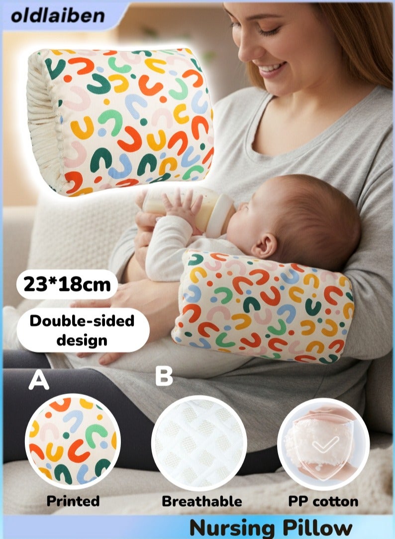 الدليبن وسادة رضاعة للأطفال، وسادة ذراع لإطعام الطفل، وسائد ذراع رضاعة من القطن الناعم لحديثي الولادة، وسائد الرضاعة الطبيعية لمزيد من الدعم للأم والطفل، محمولة وقابلة للغسل، أساسيات رضاعة مريحة (ملونة) - Image 1