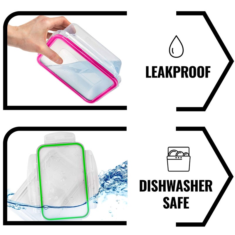 Fullstar مجموعة فولستار من 34 قطعة حاويات تخزين الطعام البلاستيكية مع الأغطية (17 حاوية و 17 غطاء)، حاويات مقاومة للتسرب وخالية من BPA لتنظيم المطبخ، تحضير الوجبات، حاوية غداء قابلة لإعادة الاستخدام - (عبوة من 34) - Image 5