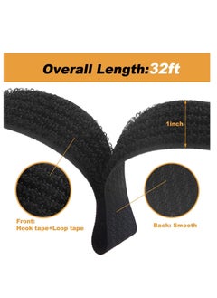 Y&D Adjustable Cable Straps with 50 Buckles Free Cut Length Black Reusable Fastening Ties Hook and Loop Securing Strap for Tidy Wire Management Cord Organizer  - Image 5