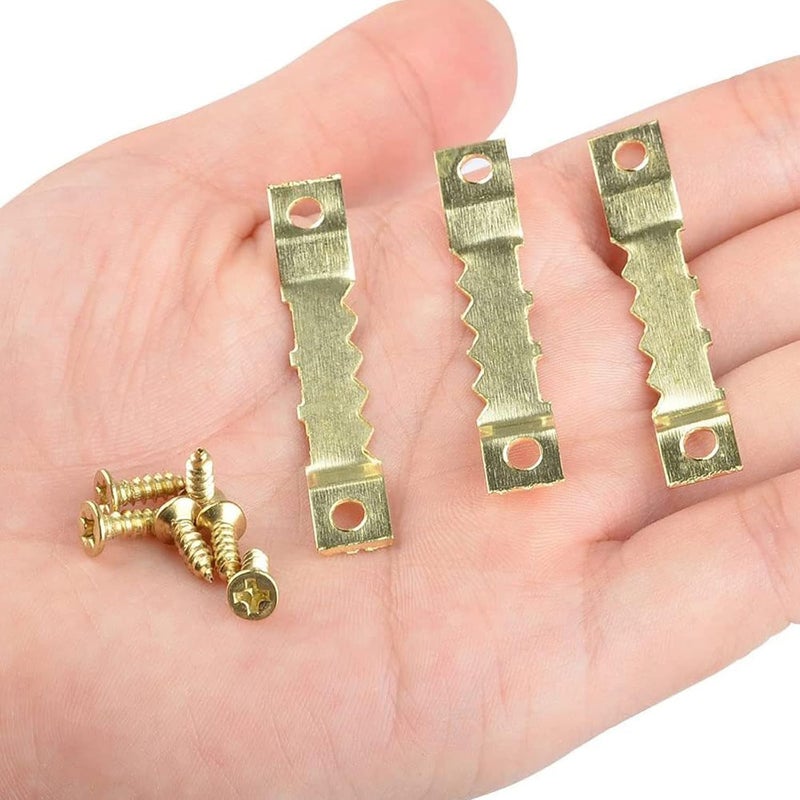HomeFast 100Pcs Heavy Duty Sawtooth Picture Hangers Frame Hanging Hangers Wall Frame Hanging Hangers Double Hole with Screws Picture Hangers with Screws Picture Painting Hanging Solutions - Image 2